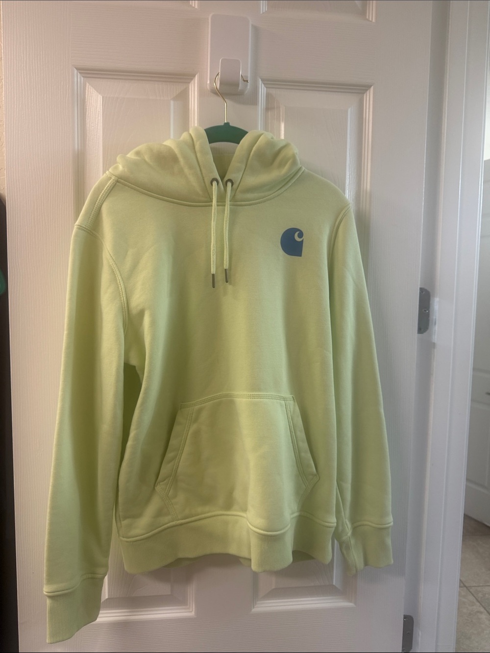 Carhartt Lime Green Hoodie with Small Chest Logo